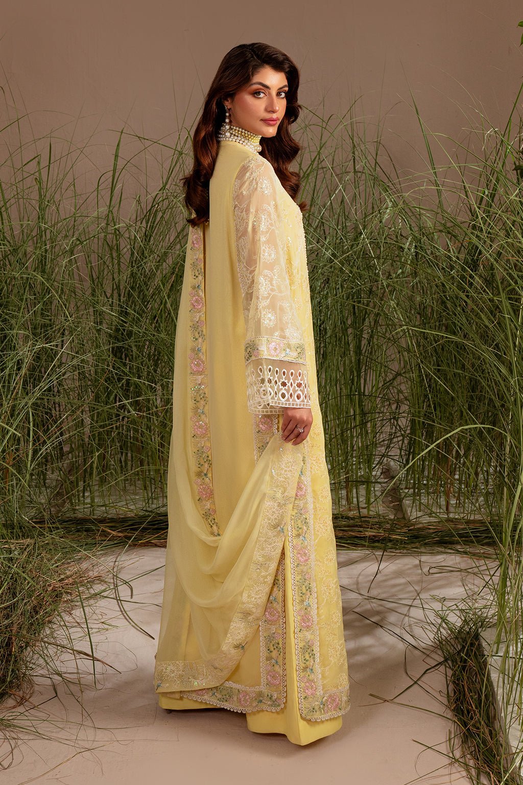 Vanya 3 Piece Chiffon Raw Silk Suit (BG-01)