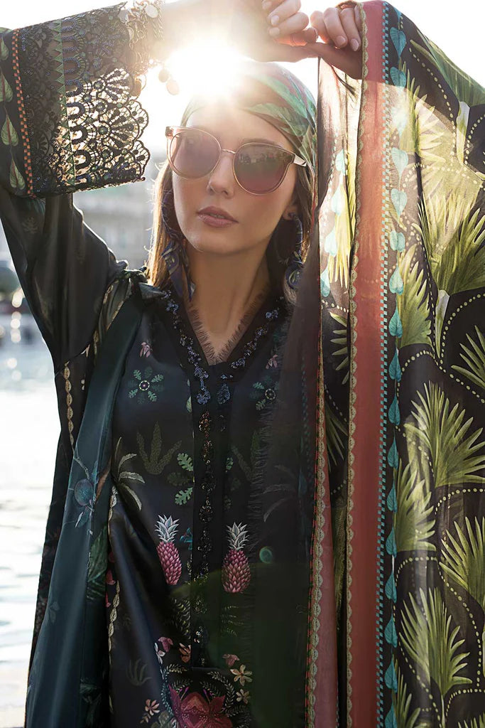 Sobia Nazir 3Pc Printed Satin Suit ST24-03 gulbuy.com