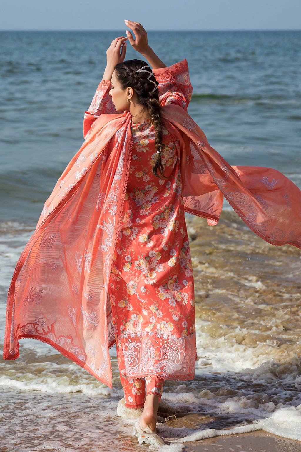 AFROZEH 3PC EMBROIDERED LAWN SUIT (Jasmine)