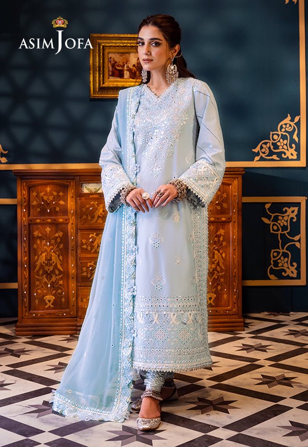 ASIM JOFA 3 PIECE EMBROIDERED LAWN SUIT (AJFI-12)