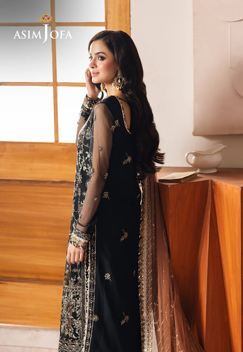 Asim Jofa 3Pc Embroidered Net Suit AJHE-05 gulbuy.com