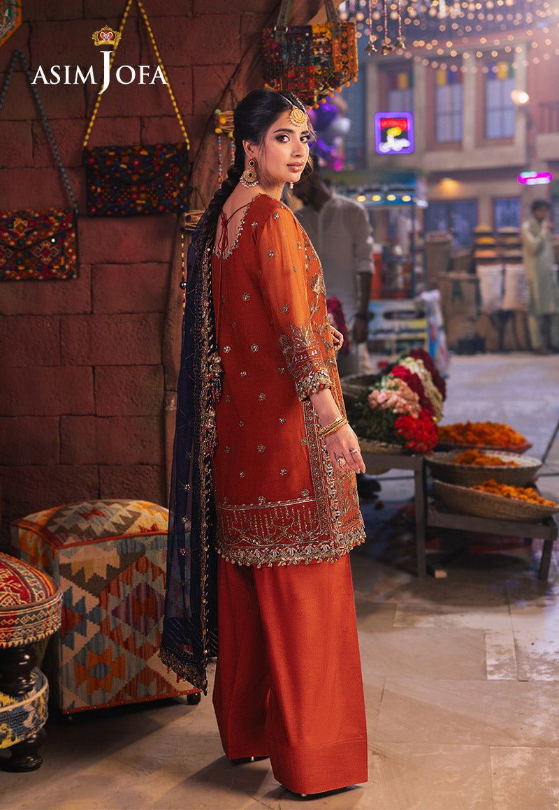 ASIM JOFA 3 PIECE EMBROIDERED CHIFFON SUIT (AJKK-10)