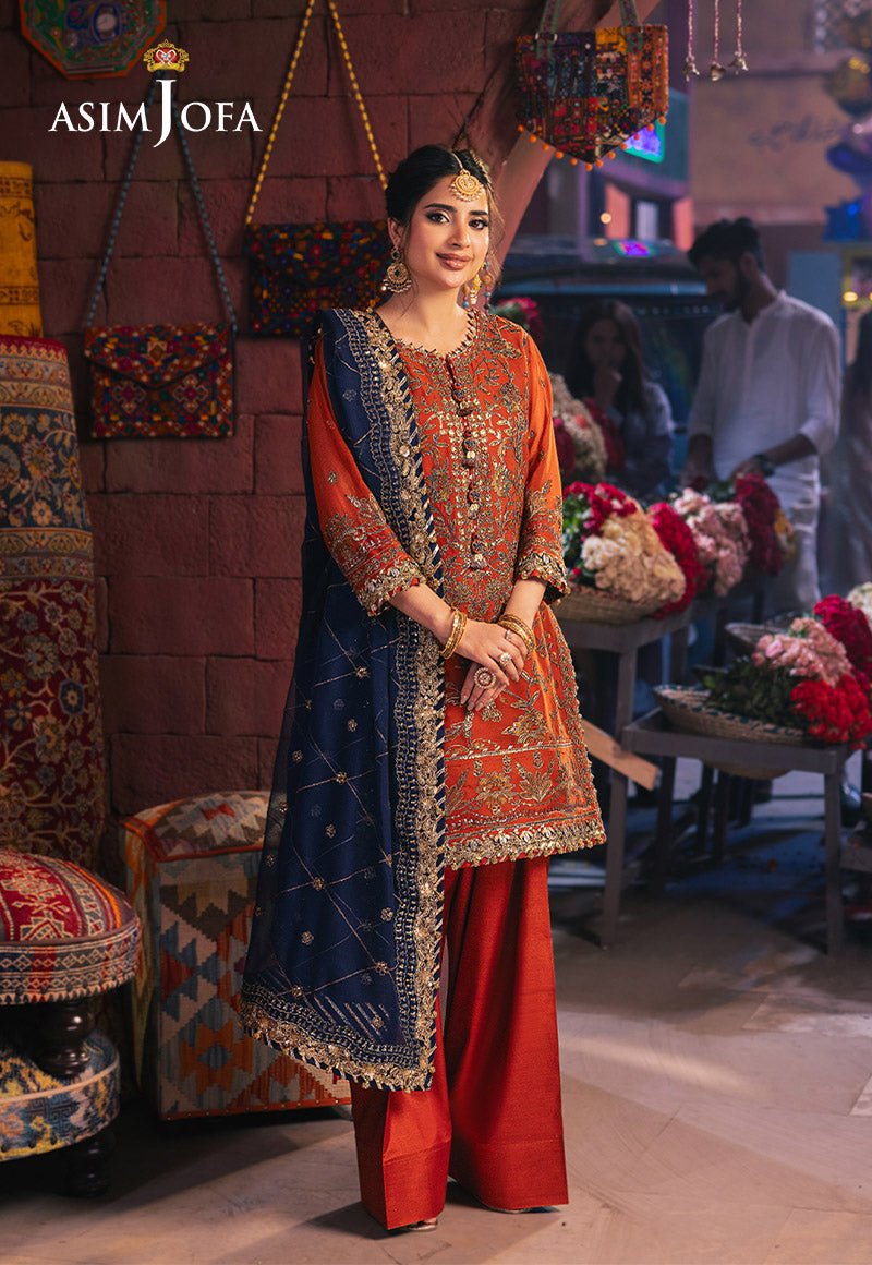 ASIM JOFA 3 PIECE EMBROIDERED CHIFFON SUIT (AJKK-10)