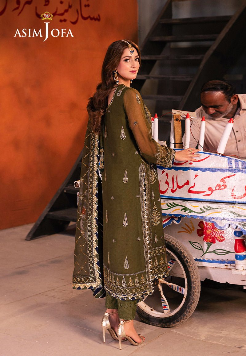 ASIM JOFA 3 PIECE EMBROIDERED CHIFFON SUIT (AJKK-16)