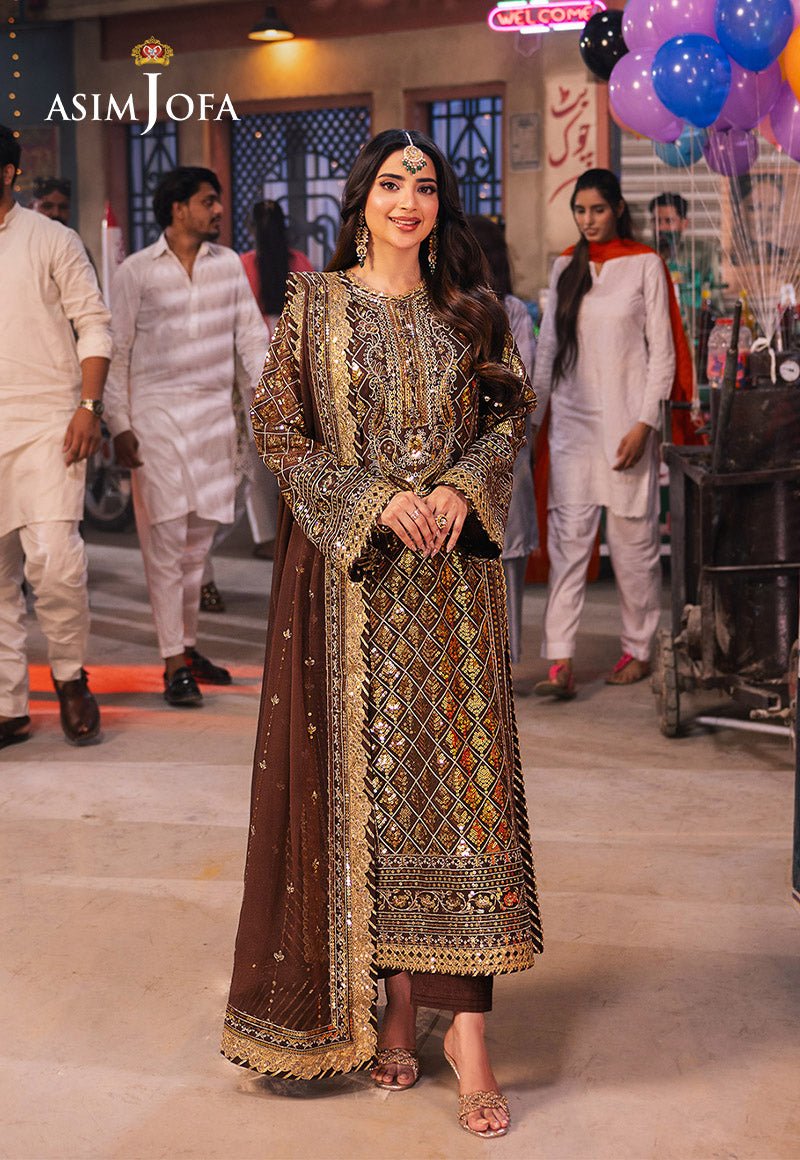ASIM JOFA 3 PIECE EMBROIDERED CHIFFON SUIT (AJKK-30)