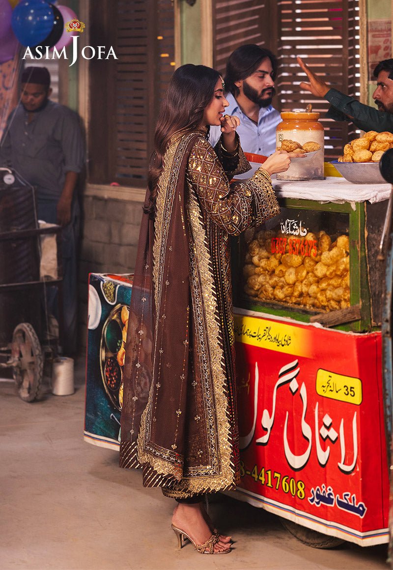 ASIM JOFA 3 PIECE EMBROIDERED CHIFFON SUIT (AJKK-30)
