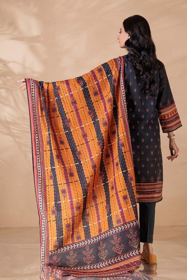 BONANZA SATRANGI 3PC PRINTED KHADDAR SUIT (AWR223P04B)