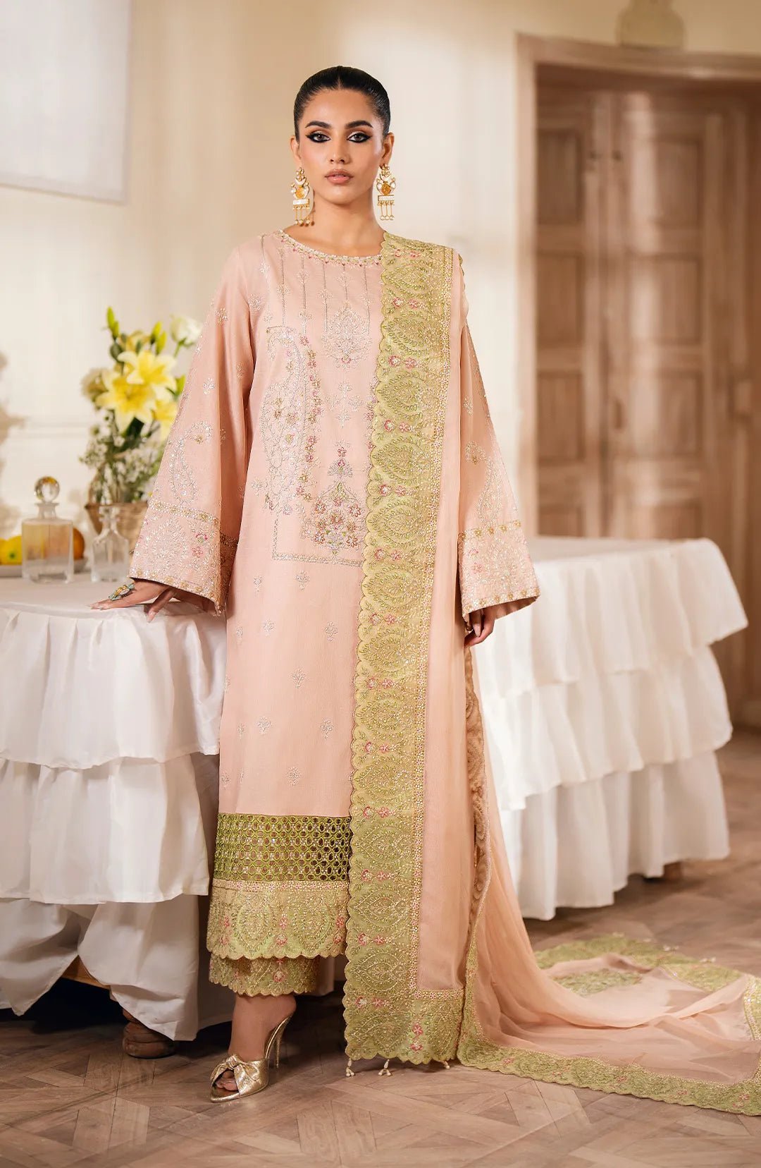 MARYUM & MARIA 3PC EMBROIDERED LAWN SUIT (MS24-621)