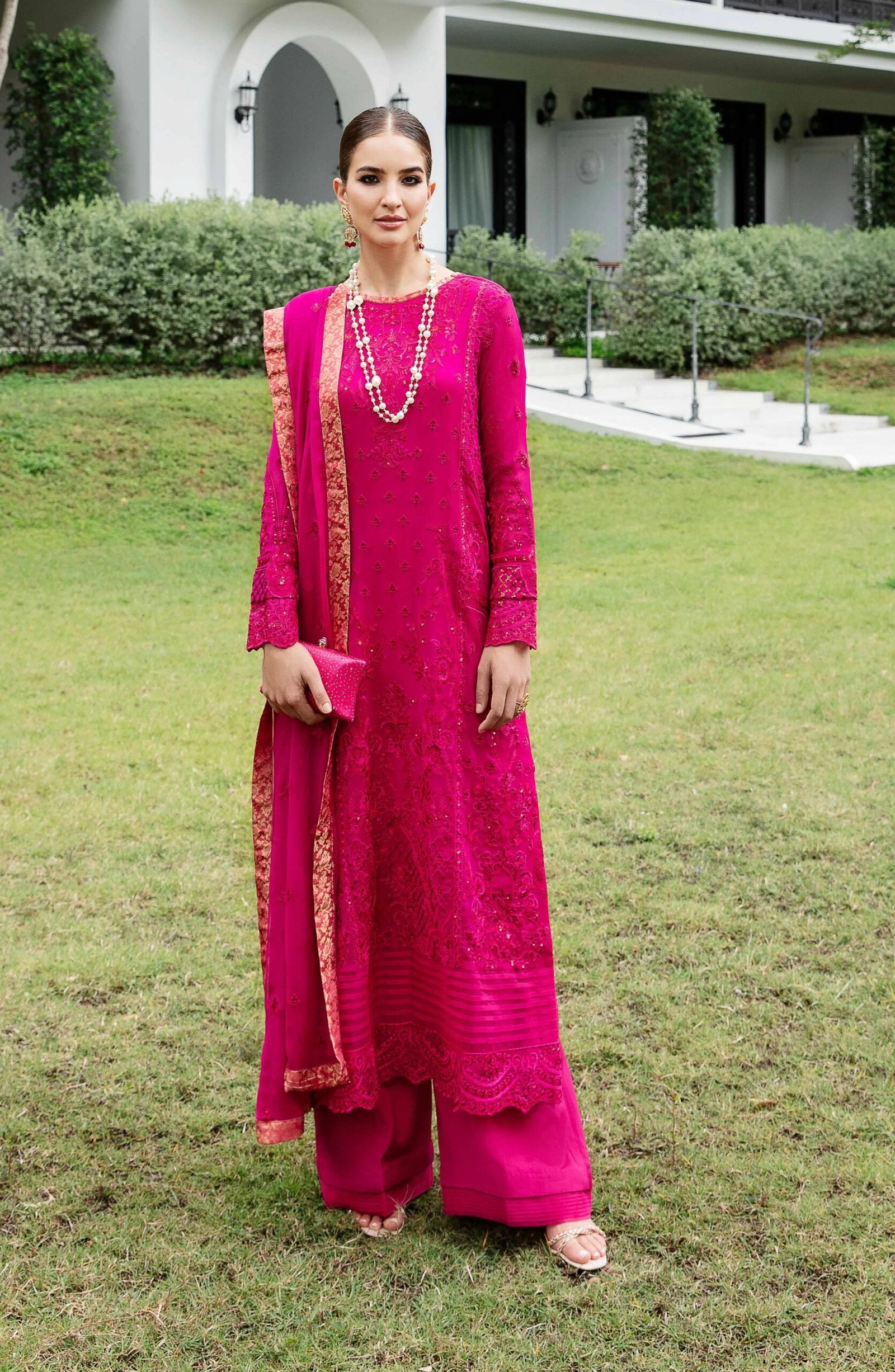 MARYUM & MARIA 3PC EMBROIDERED CHIFFON SUIT (MARIA-FW23-508)