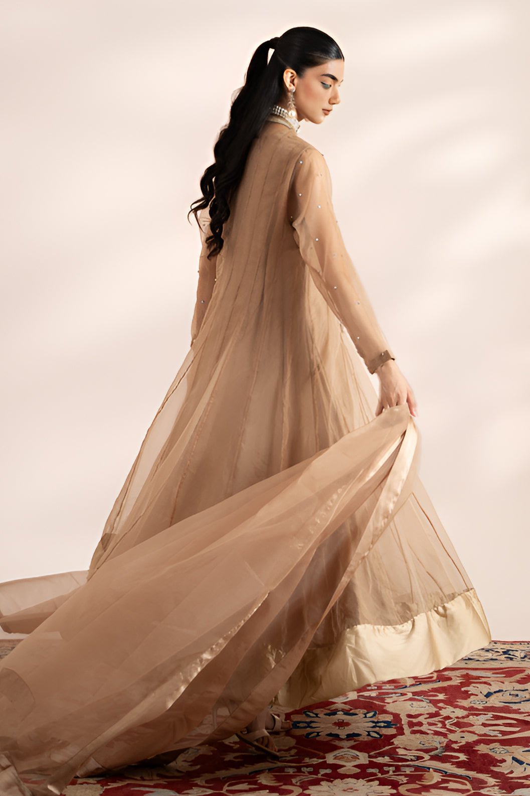 Charizma 3Pc Embroidered Organza Suit (CMA-4-02-Skin) gulbuy.com