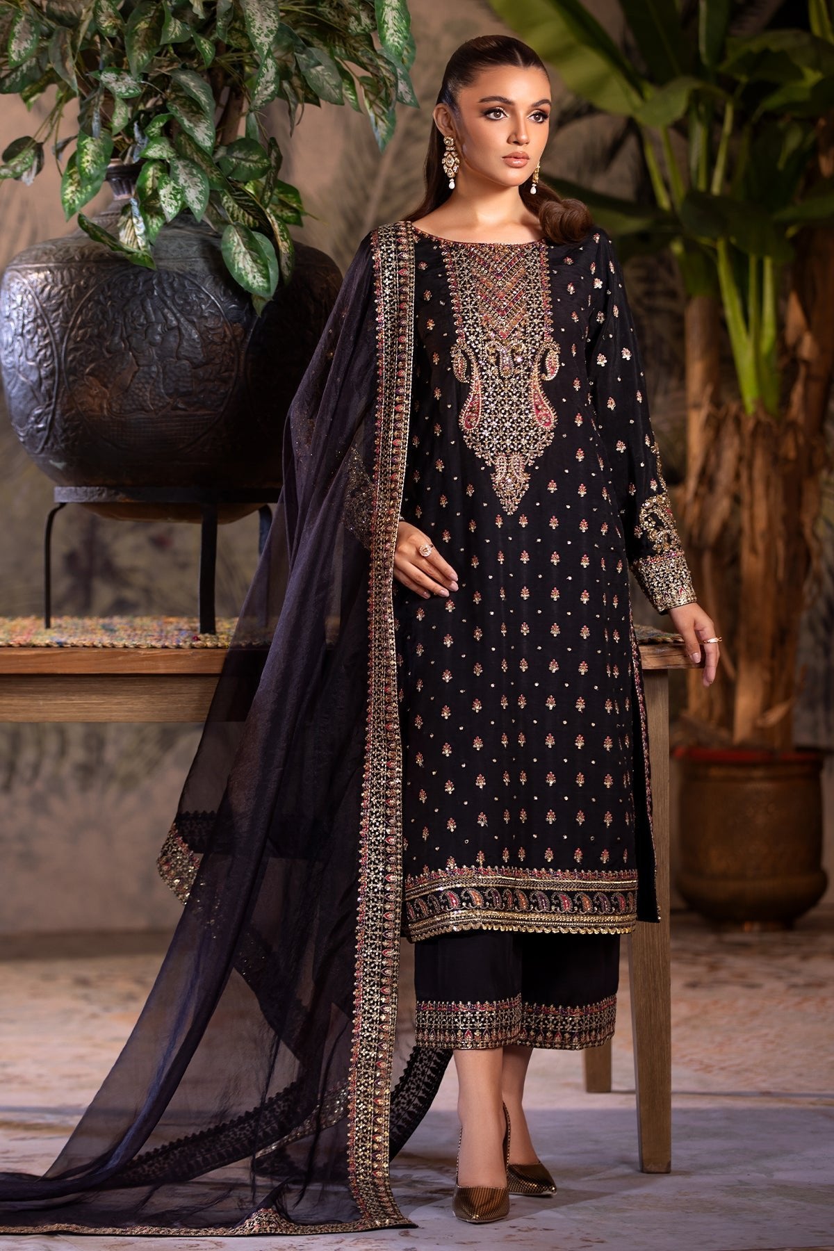 Ethnic 3Pc Embroidered khaddar Suit E0461/203/304 S gulbuy.com