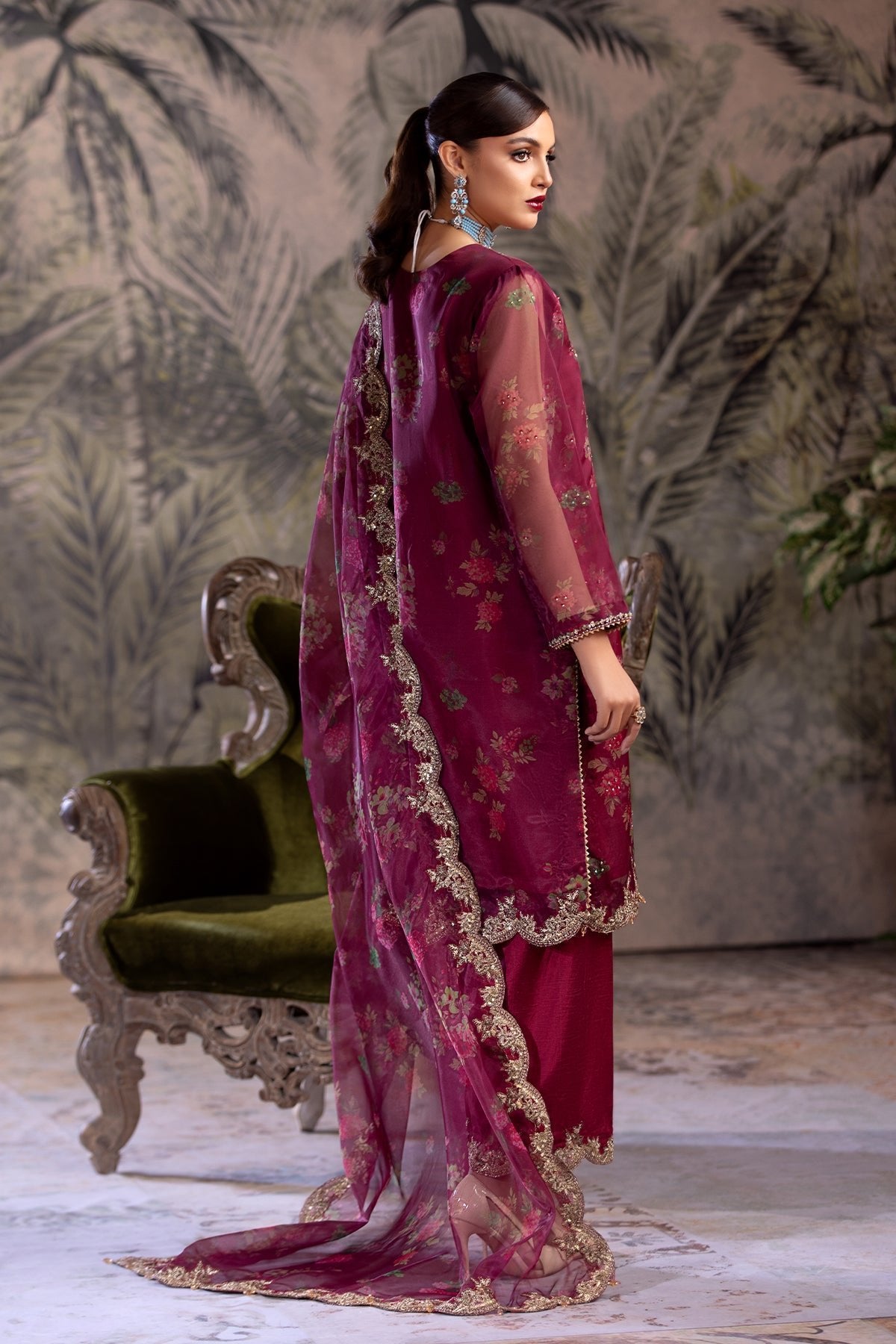 Charizma 3Pc Embroidered Organza Suit (CMA-4-070) gulbuy.com