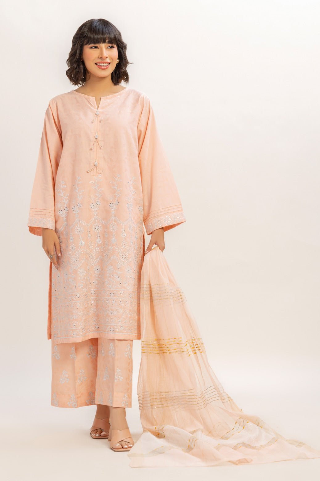 BONANZA SATRANGI 3PC JACQUARD CAMBRIC SUIT (BS2243P12)