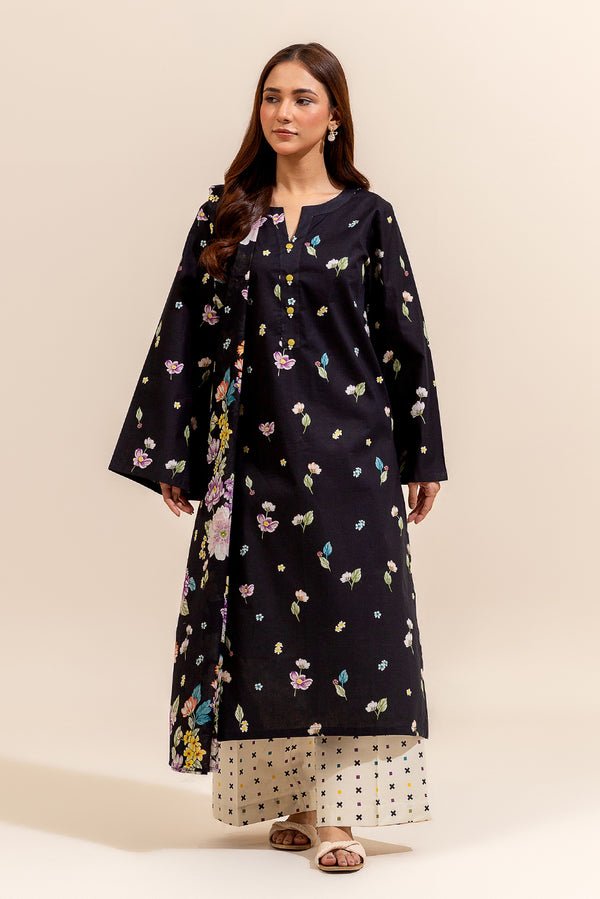 Beechtree 3Pc Printed Lawn Suit (BT12403UN004214-BLACK)