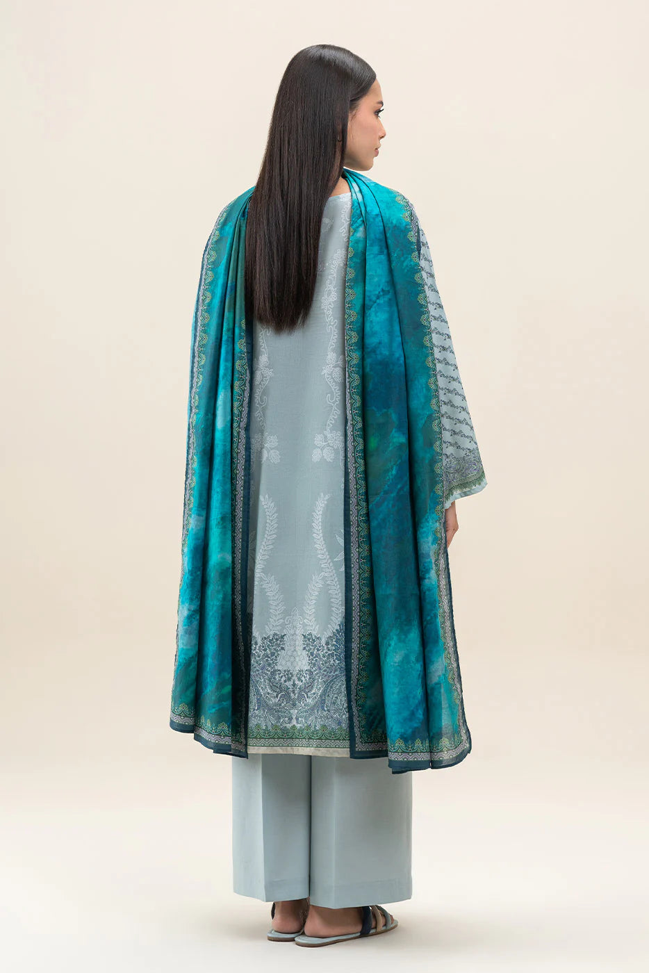 Beechtree 3Pc Printed Lawn Suit PISTACHIO HAZE gulbuy.com