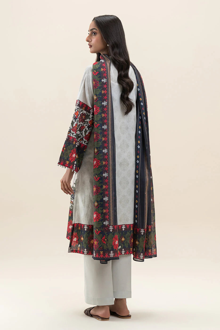 Beechtree 3Pc Printed Lawn Suit AMAZON GARDEN gulbuy.com