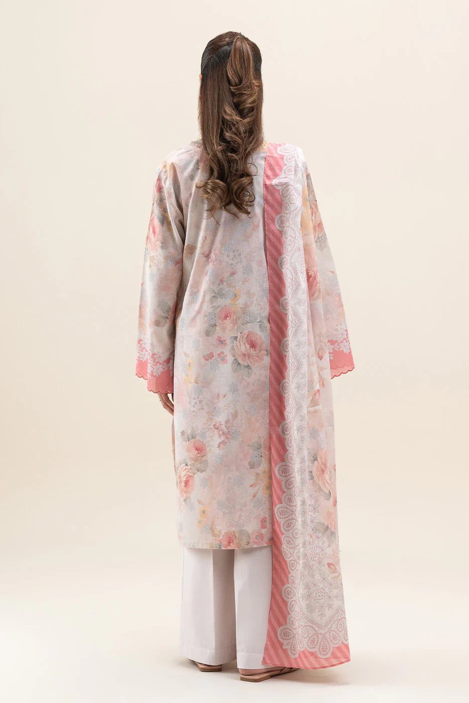 Beechtree 3Pc Printed Lawn Suit ROSACEA HAZE gulbuy.com
