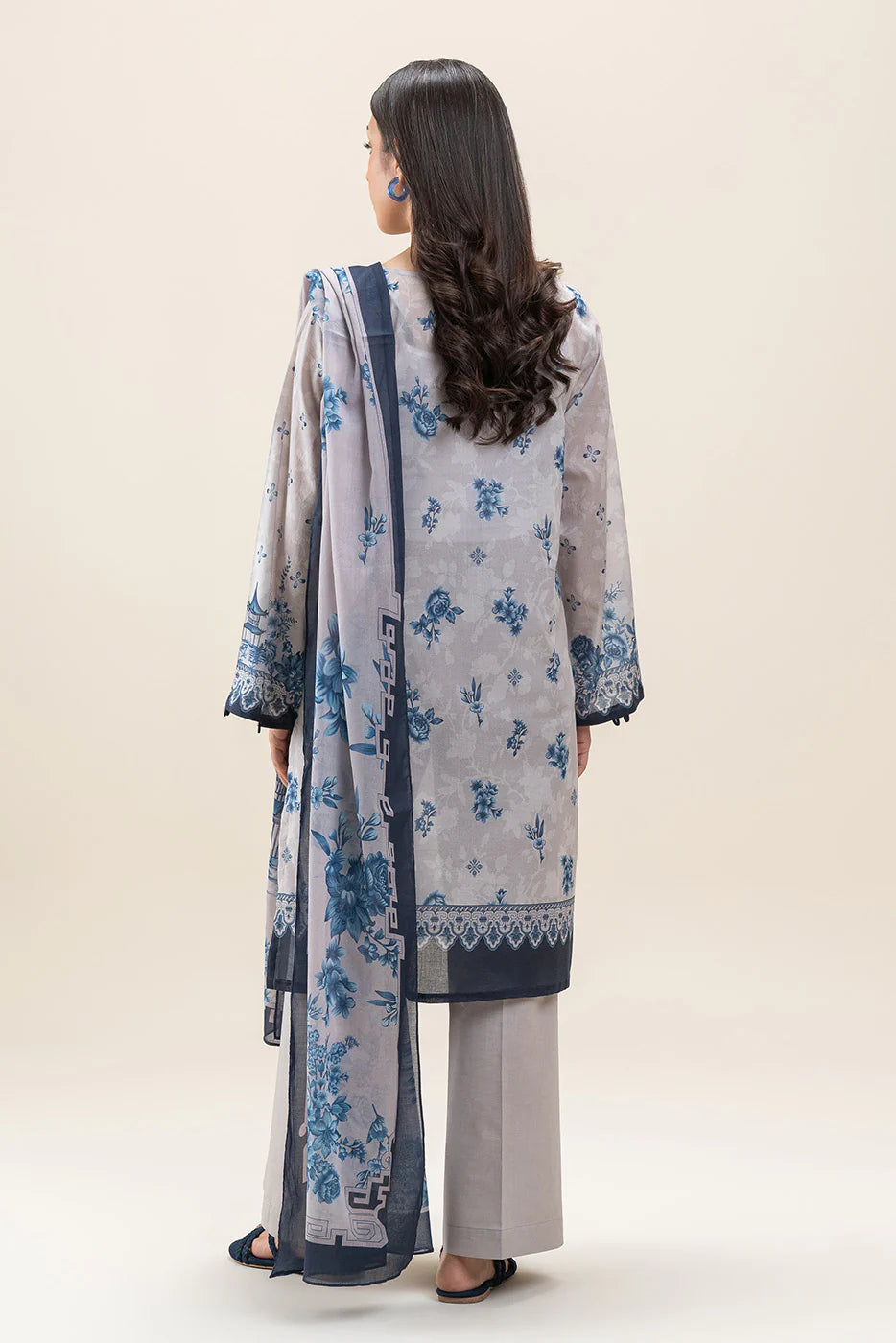 Beechtree 3Pc Printed Lawn Suit AEGAN ASH gulbuy.com