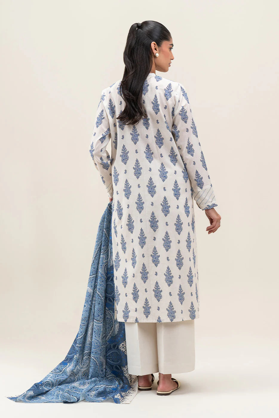 Beechtree 3Pc Printed Lawn Suit SAPPHIRE PEARL gulbuy.com