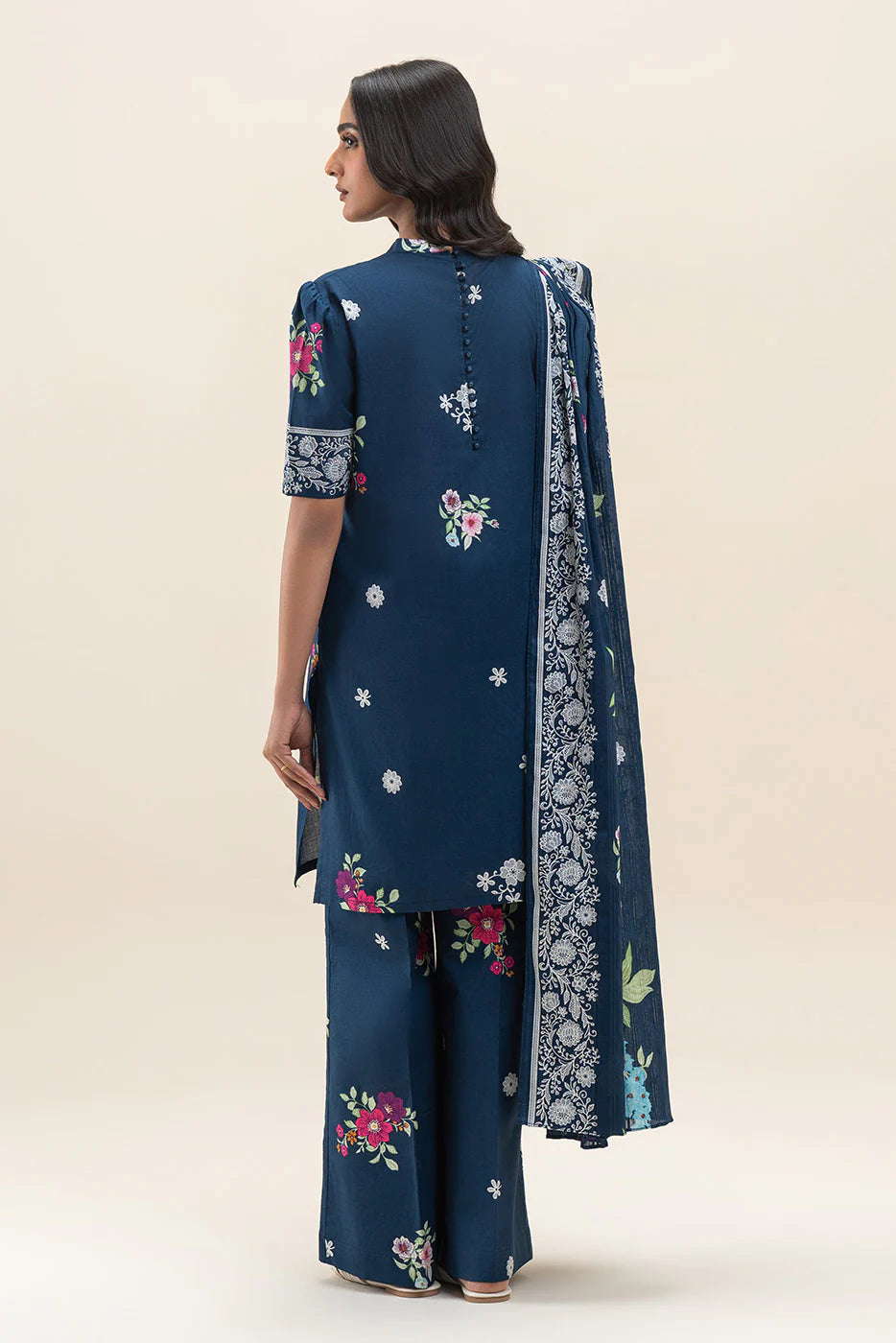 Beechtree 3Pc Printed Lawn Suit DARK ENCHANTMENT gulbuy.com