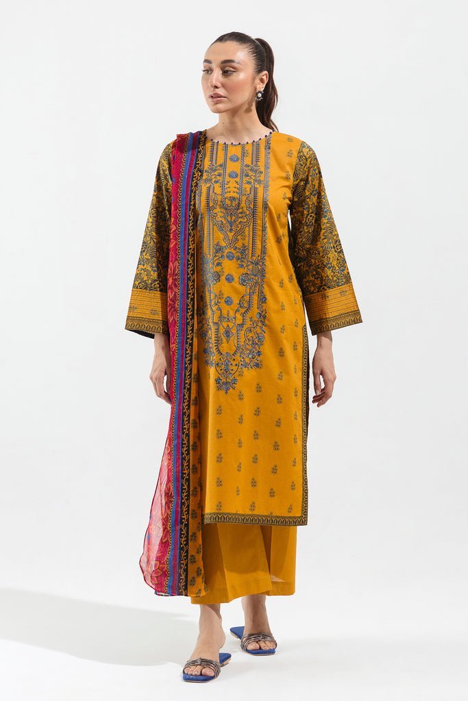 Beechtree 3Pc Embroidered Printed Suit (BT3S23U87)