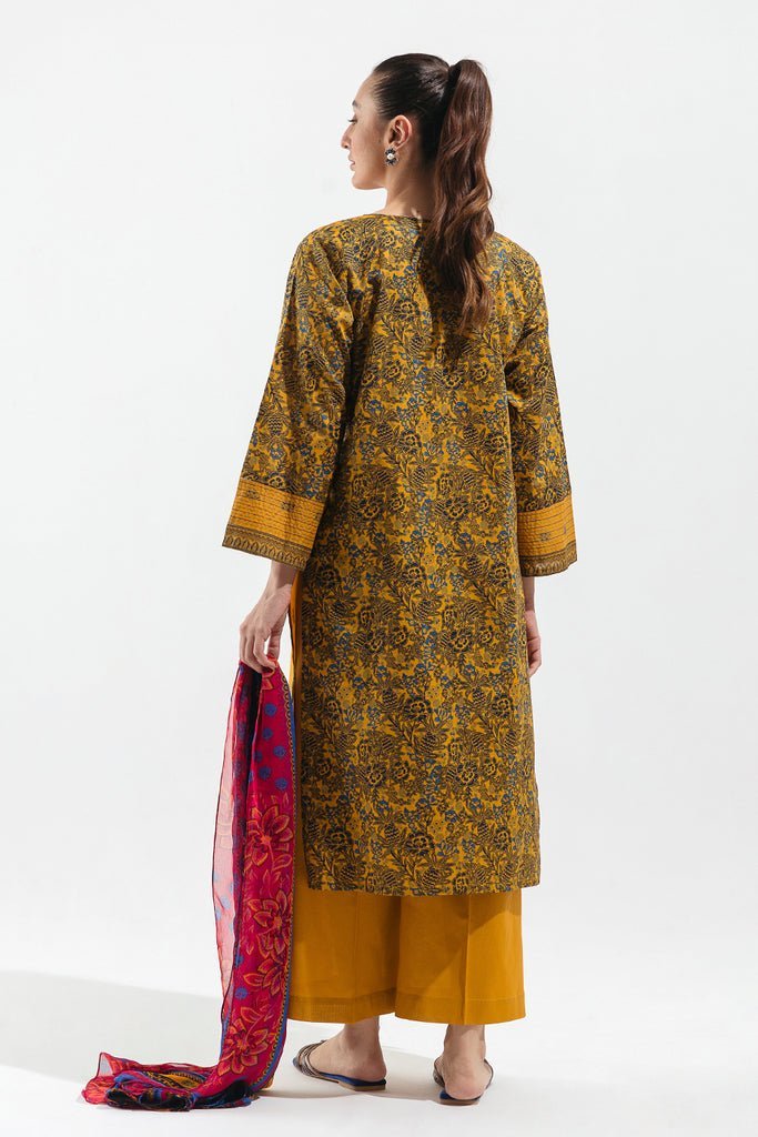 Beechtree 3Pc Embroidered Printed Suit (BT3S23U87)