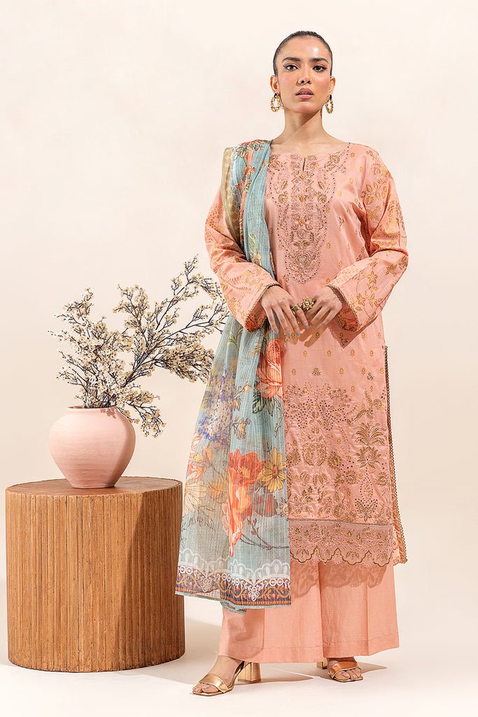 Beechtree 3Pc Embroidered Lawn Suit (BT4S23U16-PINK)