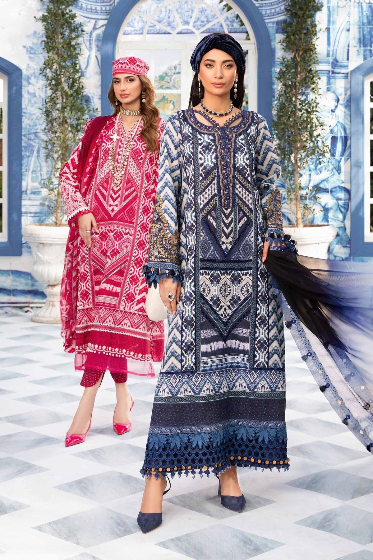 Maria B 3Pc Printed Lawn Suit (MPT-2208-A)