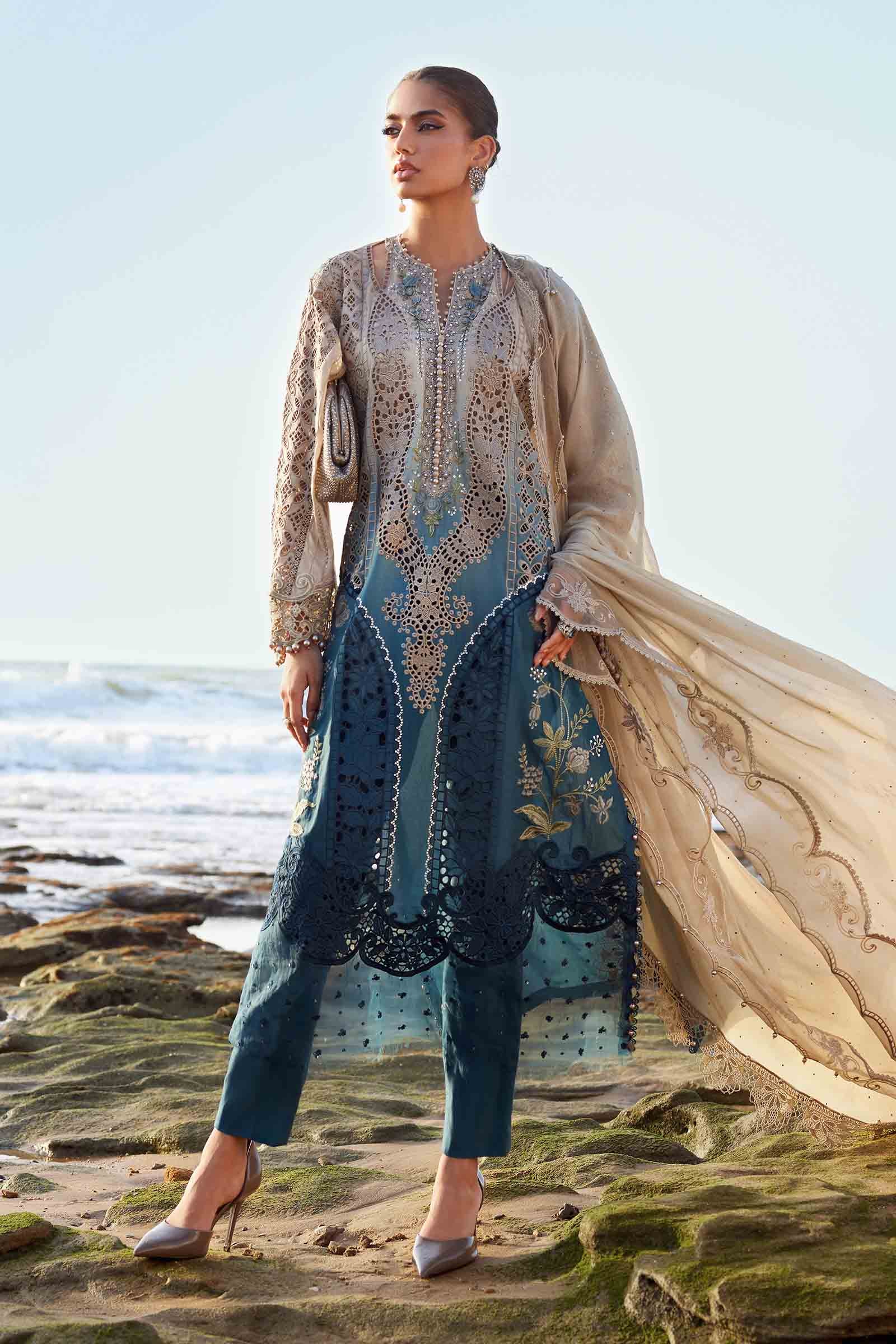 Maria B Embroidered Lawn Suit EID LAWN-25-08 (Stitched)