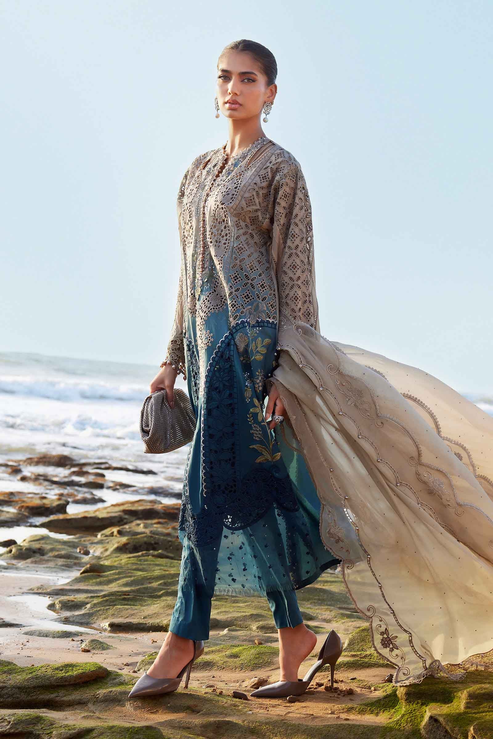 Maria B Embroidered Lawn Suit EID LAWN-25-08 (Stitched)
