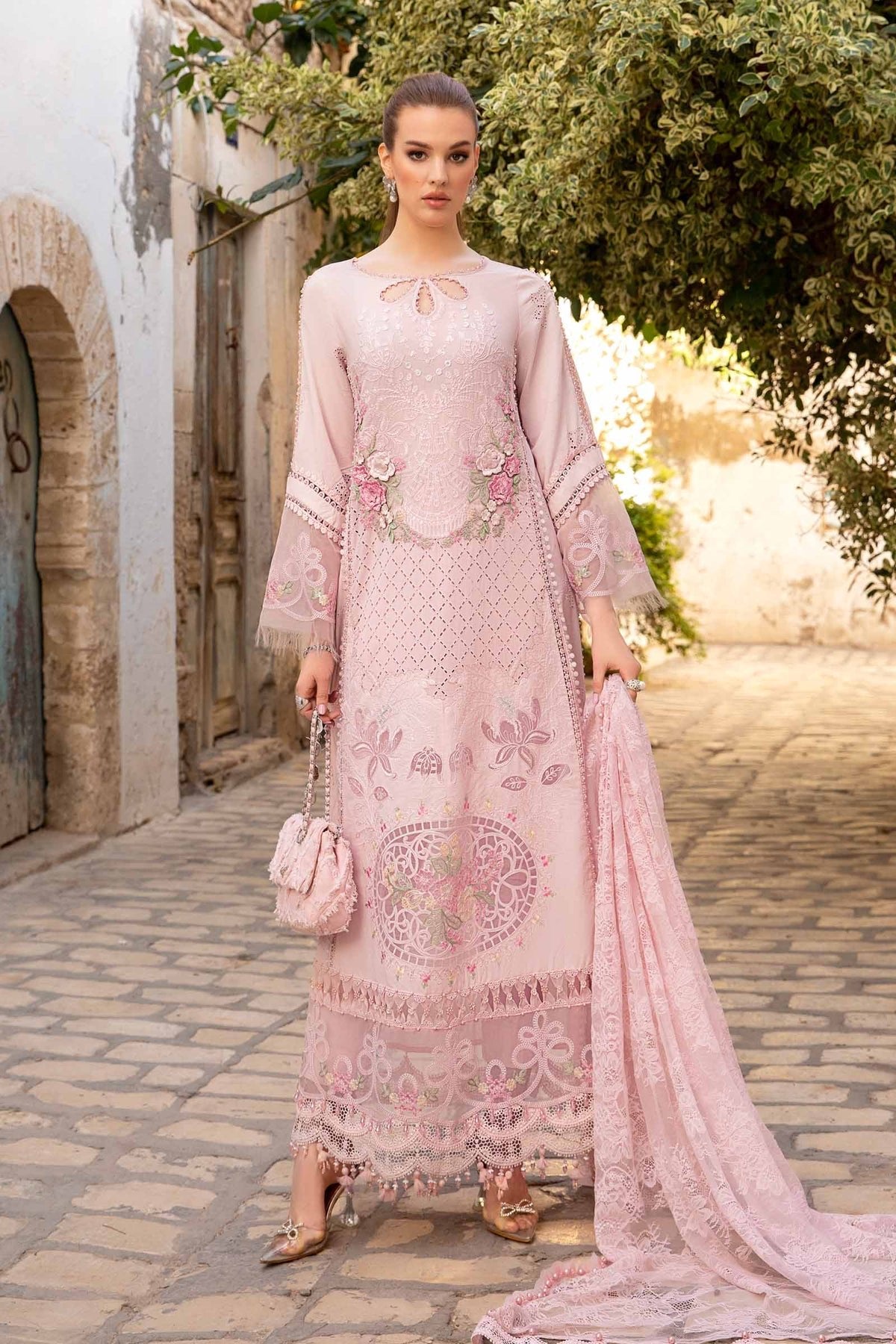 Maria B Eid Collection 3Pc Embroidered Lawn Suit (D-2411-A)
