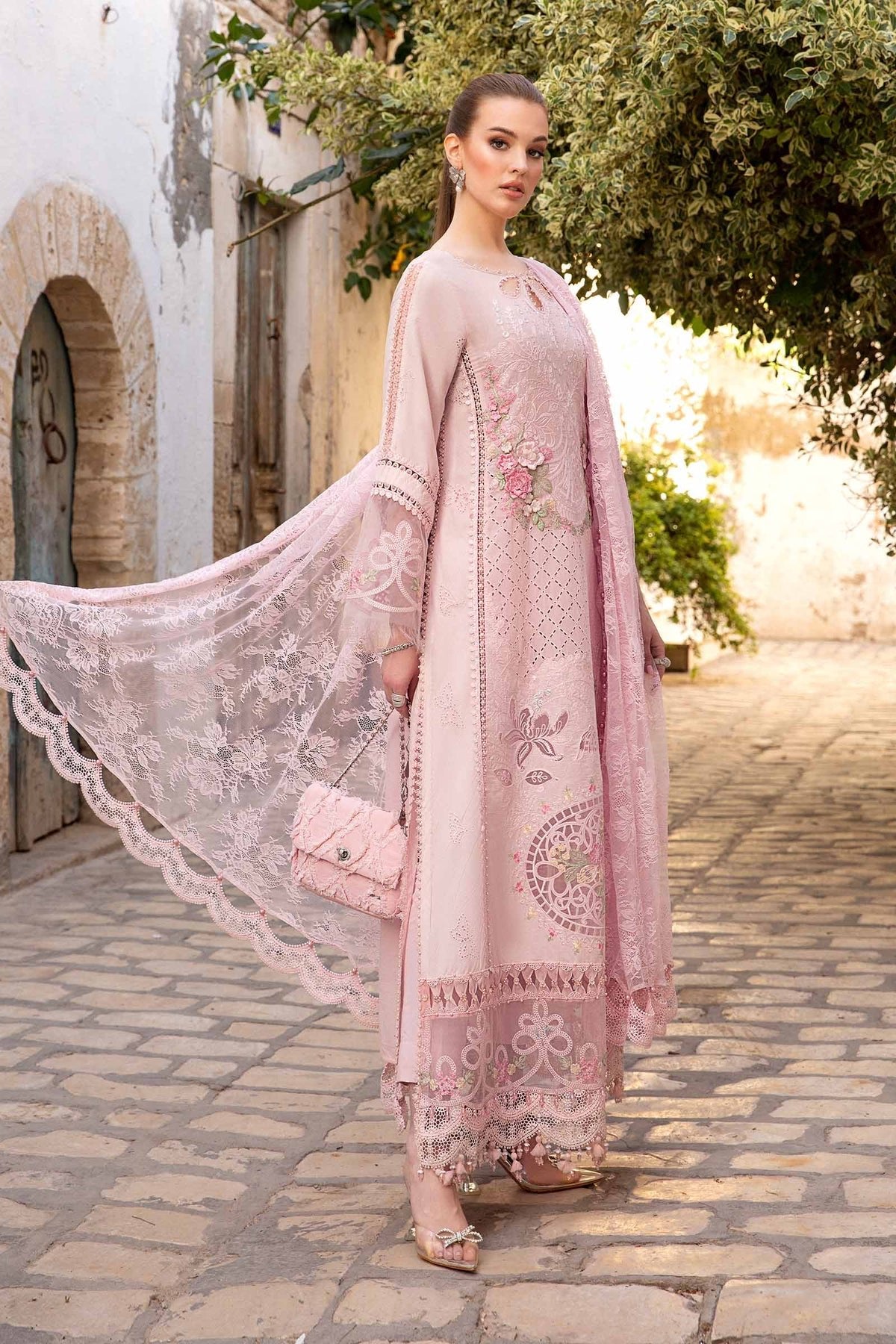 Maria B Eid Collection 3Pc Embroidered Lawn Suit (D-2411-A)