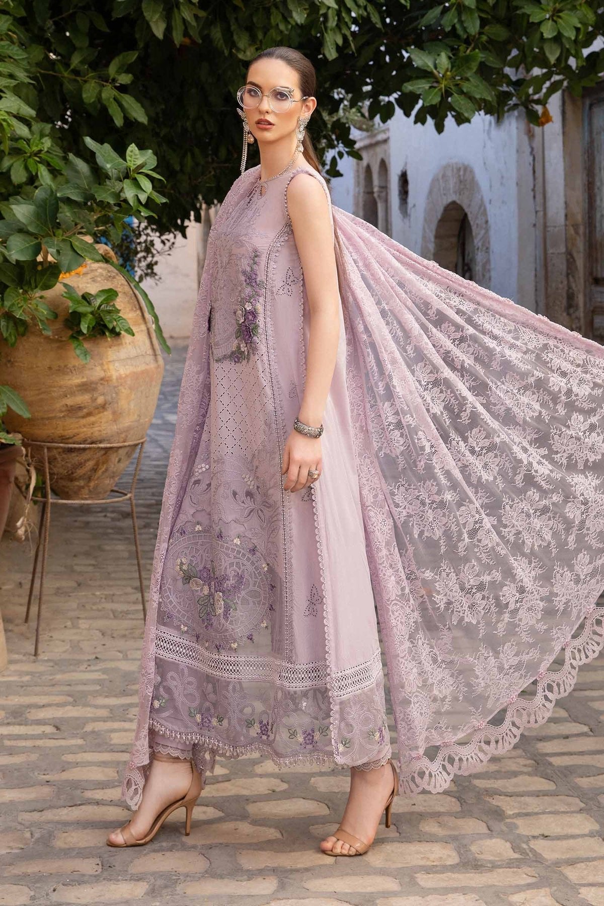 Maria B Eid Collection 3Pc Embroidered Lawn Suit (D-2411-B)
