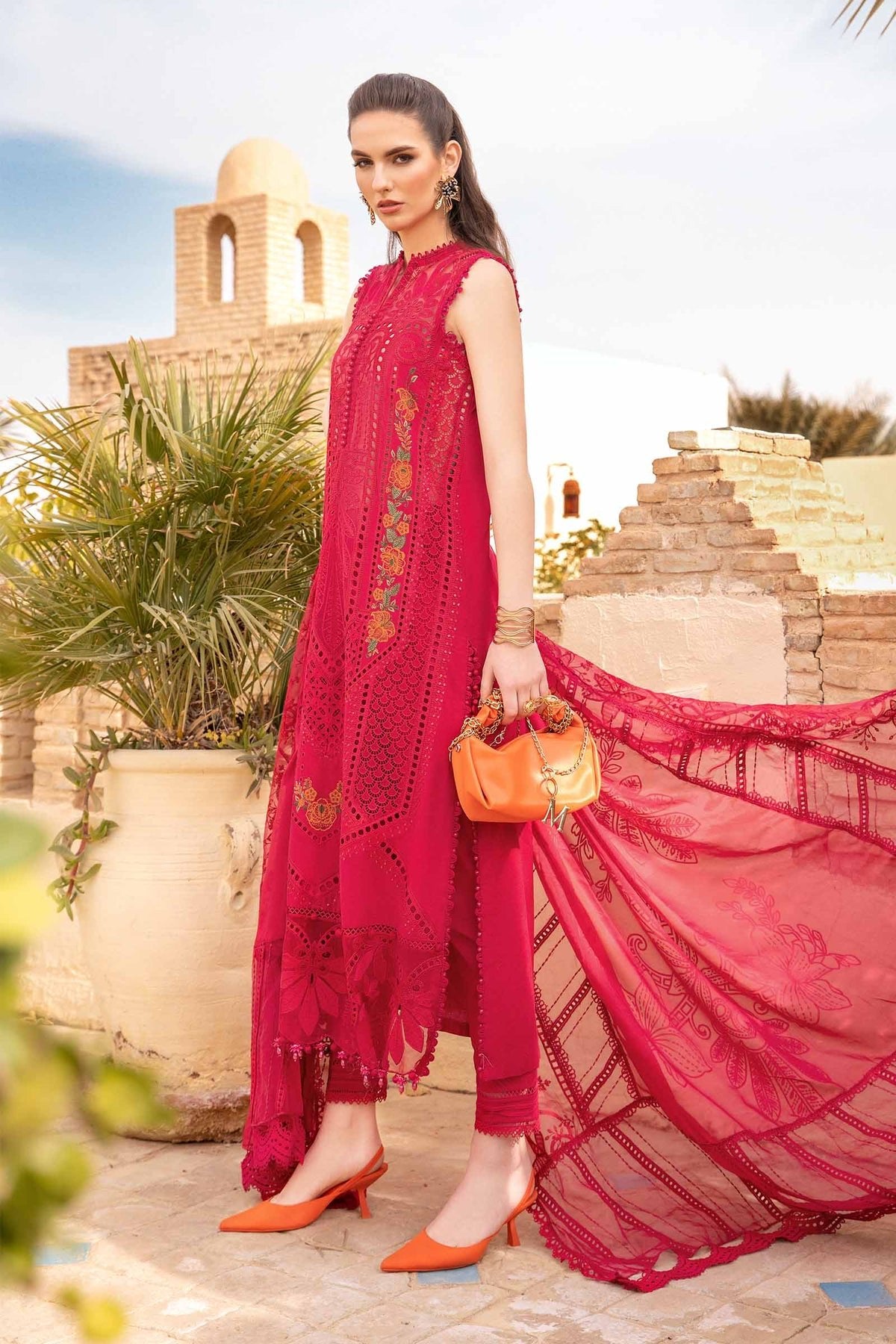 Maria B Eid Collection 3Pc Embroidered Lawn Suit (D-2404-A)