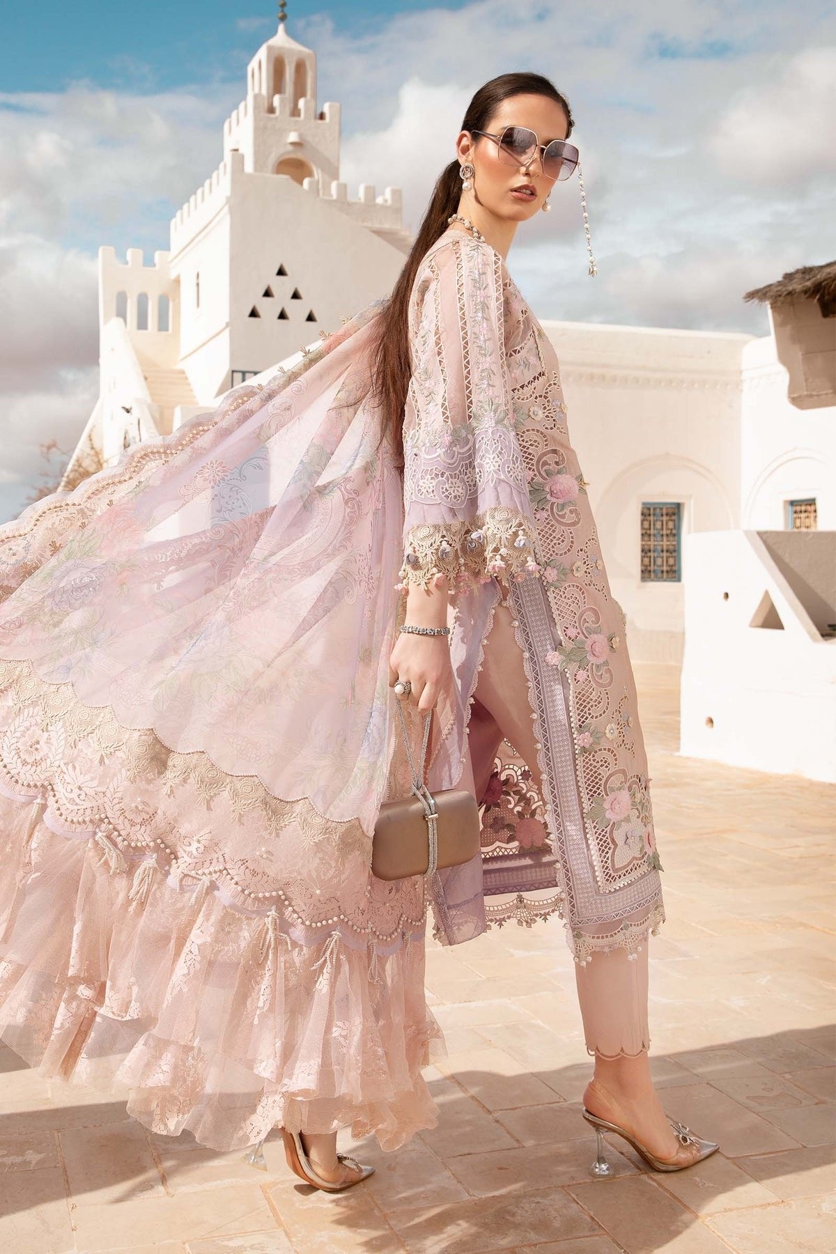 Maria B Eid Collection 3Pc Embroidered Lawn Suit (D-2406-A)