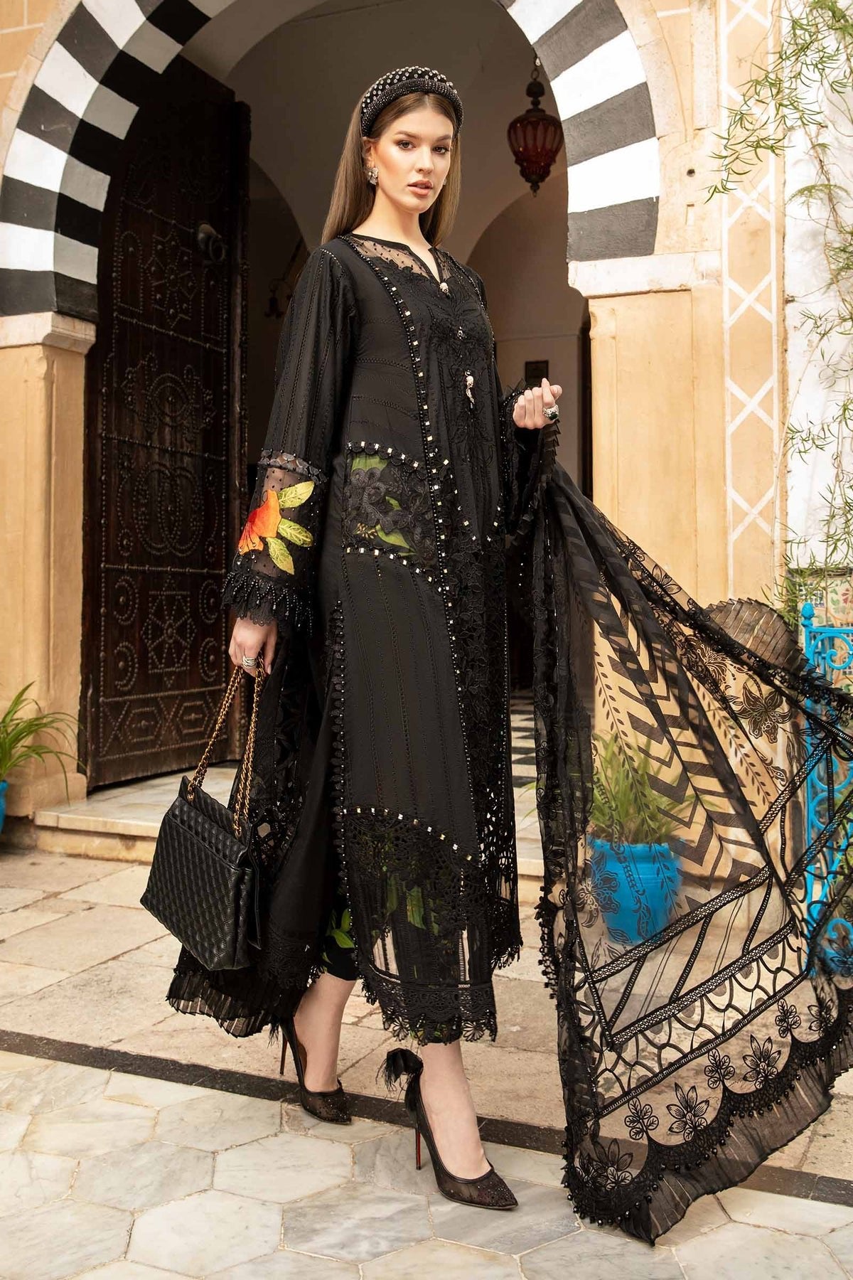Maria B 3Pc Eid Collection Embroidered Lawn Suit (D-2408-B)
