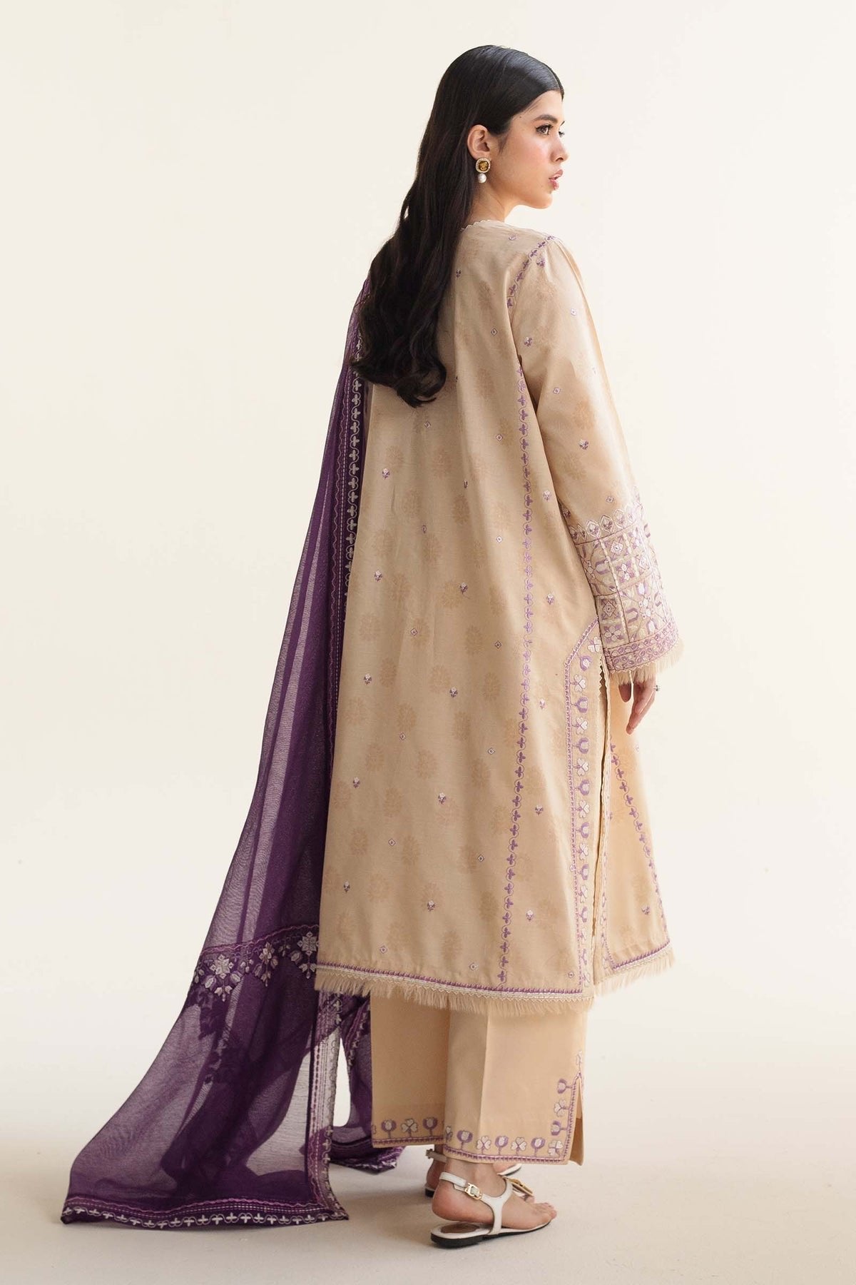 ZARA SHAHJAHAN 3PC EMBROIDERED ORGANZA SUIT (DINARA-5B)