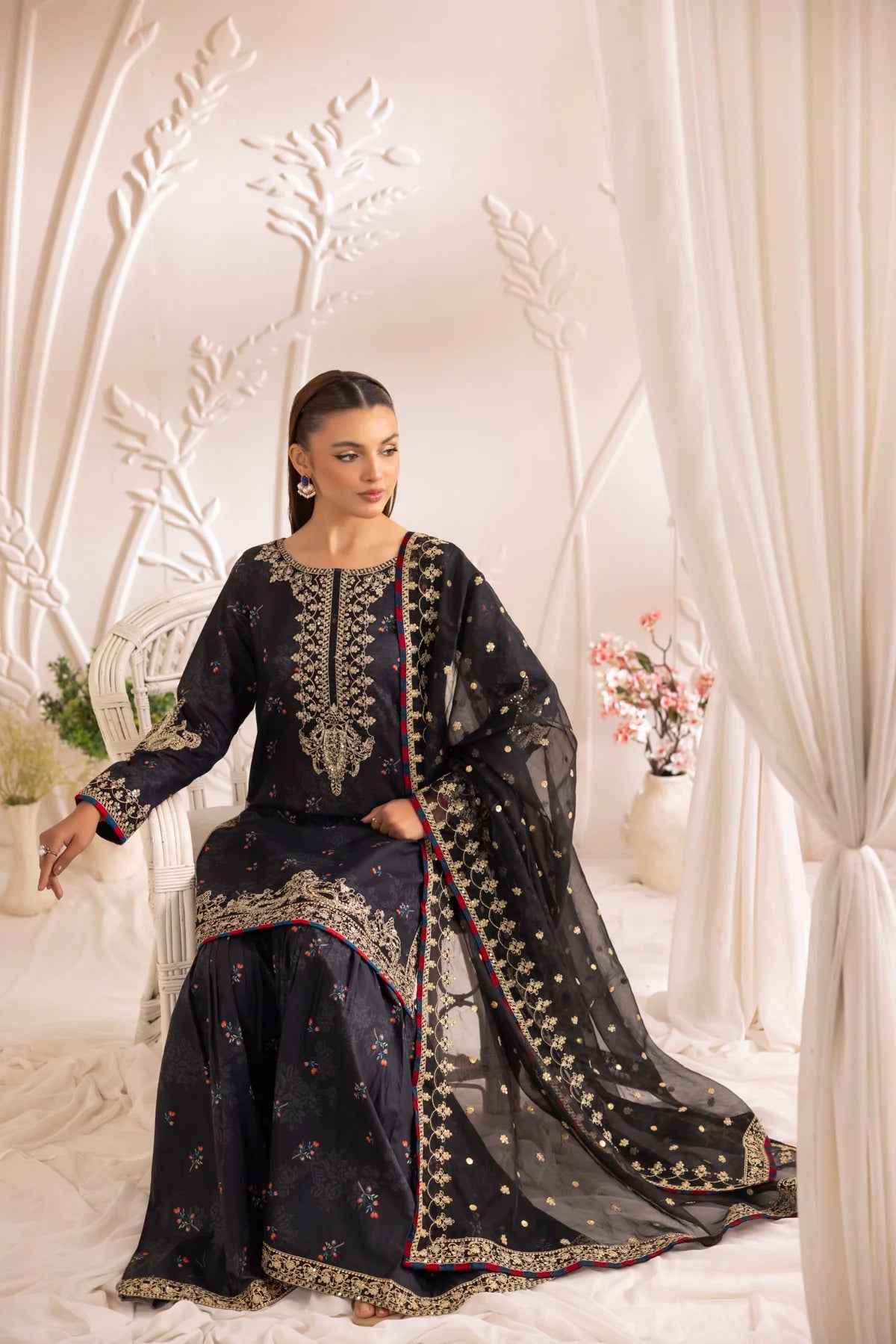 Mohagni 3Pc Embroidered Organza Suit DLS-06 gulbuy.com
