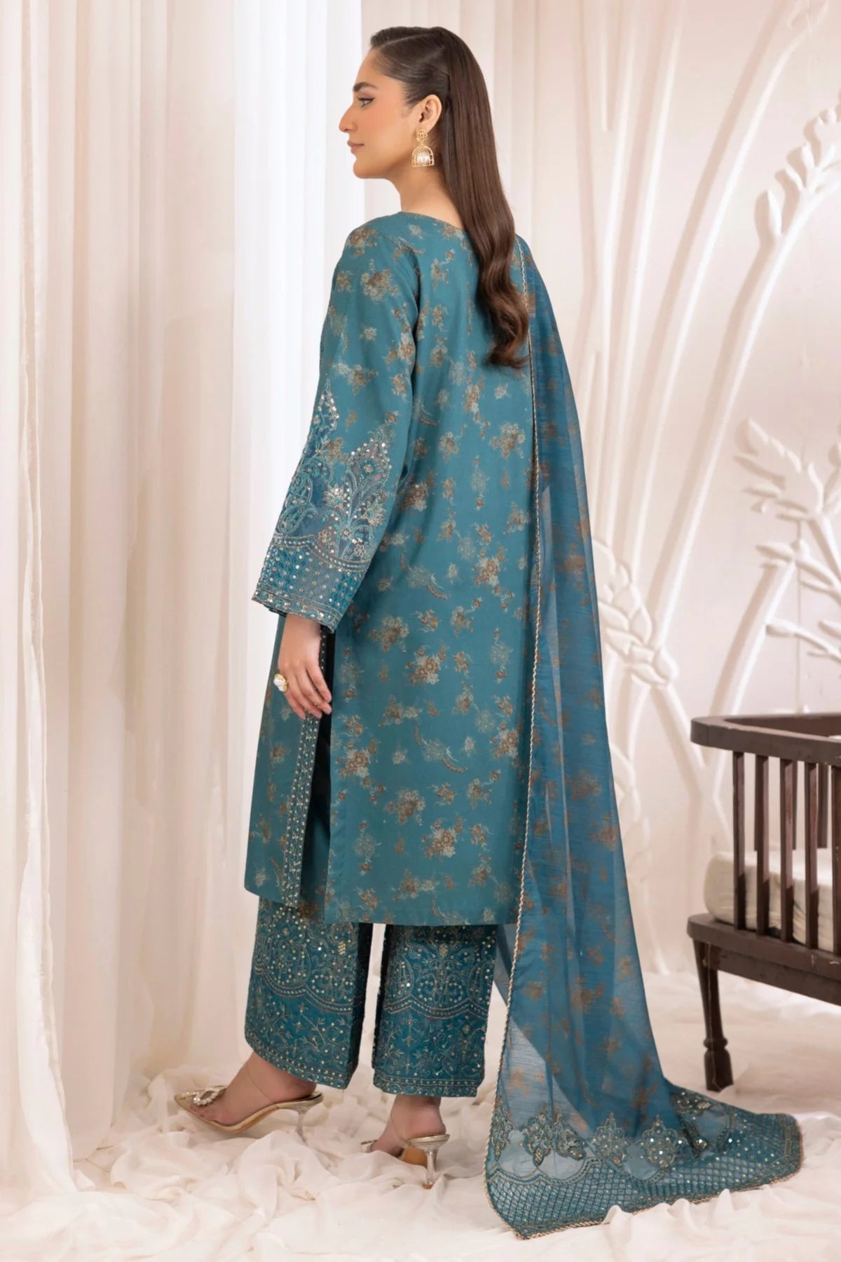 Mohagni 3Pc Embroidered Organza Suit DLS-07 gulbuy.com