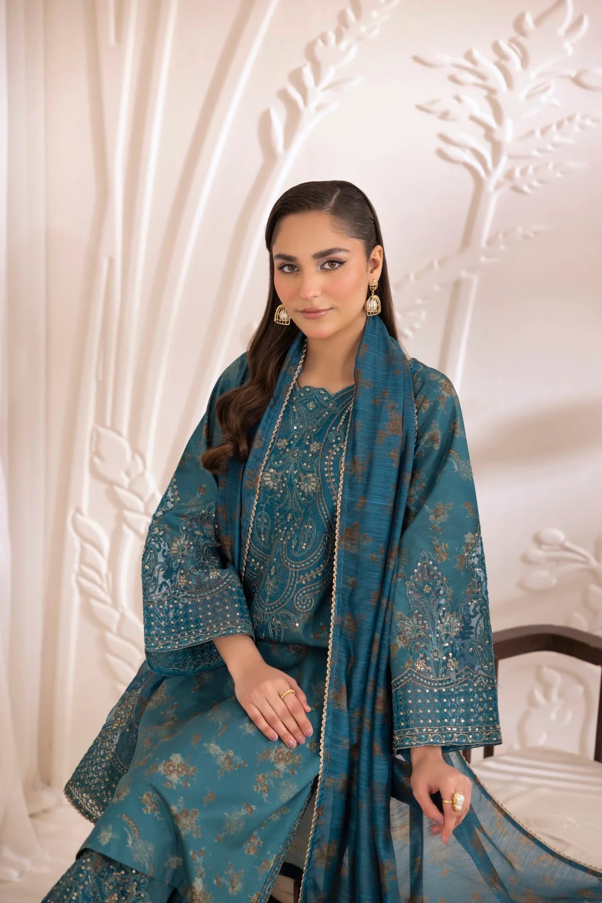 Mohagni 3Pc Embroidered Organza Suit DLS-07 gulbuy.com