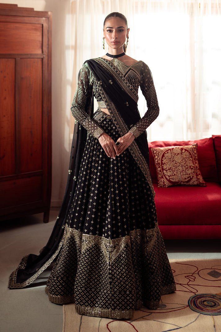 NEESHAY 3PC EMBROIDERED ORGANZA SUIT (Sunehri)
