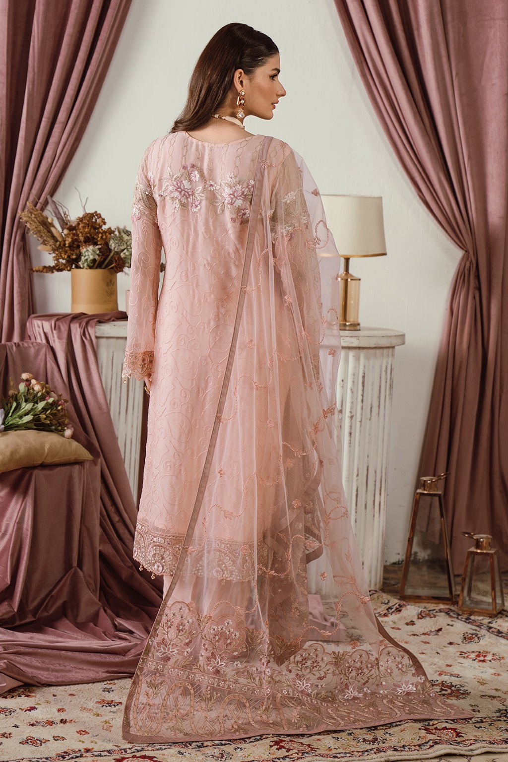 Ramsha 3 Piece Embroidered Chiffon Suit (F-2502)