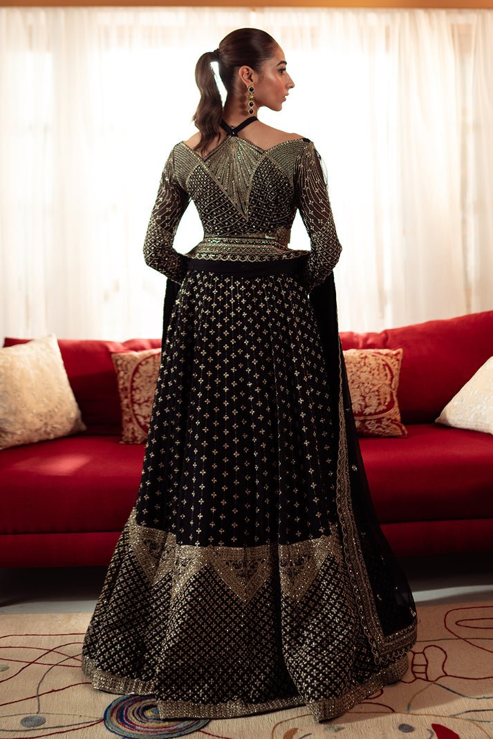 NEESHAY 3PC EMBROIDERED ORGANZA SUIT (Sunehri)