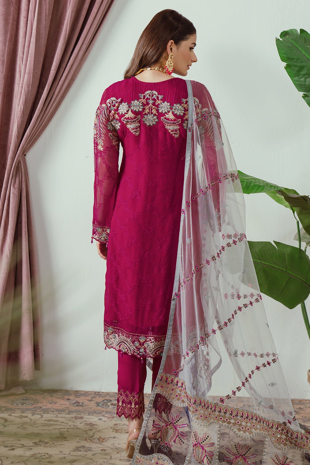 Ramsha 3 Piece Embroidered Chiffon Suit (F-2506)