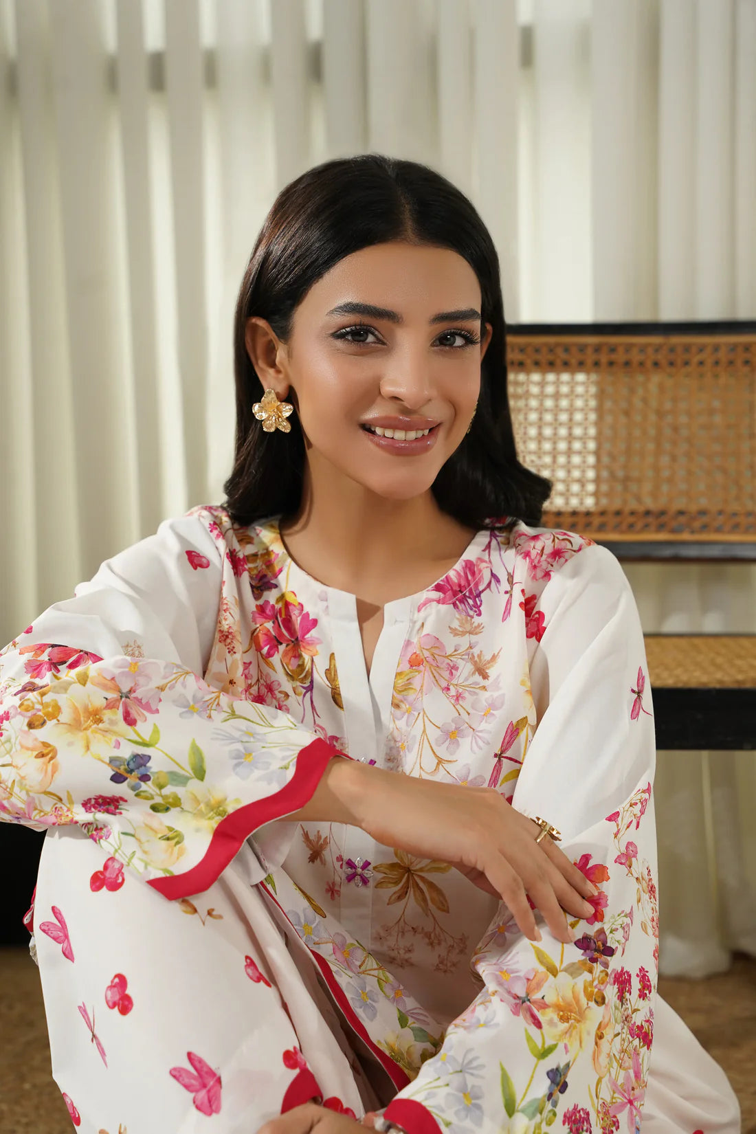 Dhaga 2Pc Printed Cambric Suit Fiora gulbuy.com