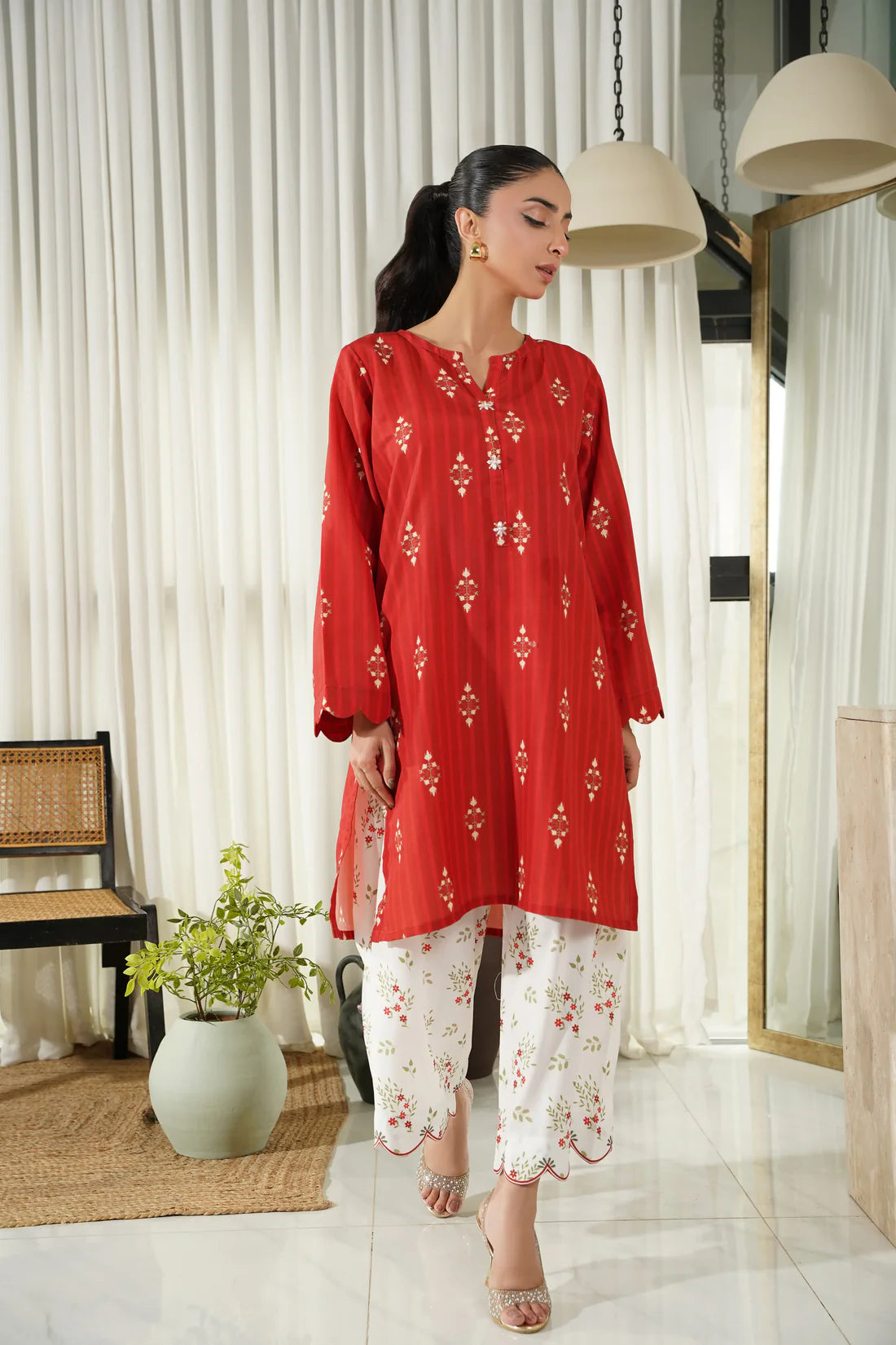 Dhaga 2Pc Printed Cambric Suit Sienna gulbuy.com