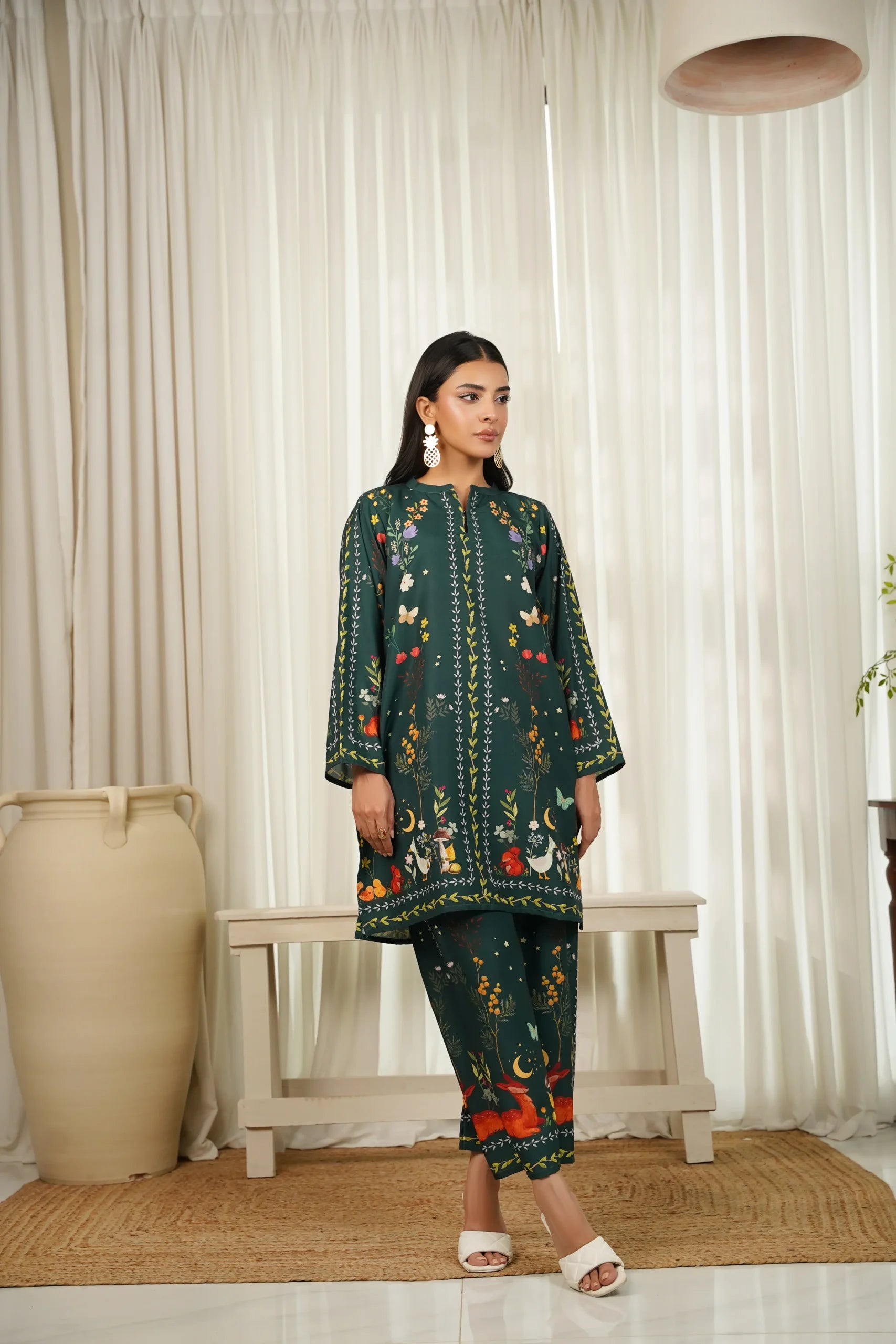 Dhaga 2Pc Printed Lawn Suit Jade gulbuy.com