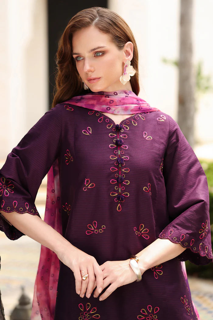 Jazmin 3Pc Embroidered DOBBY Suit USE-9226 gulbuy.com