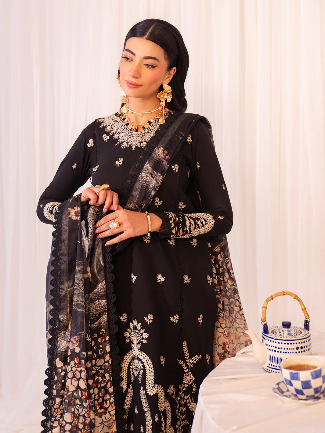 Faiza Faisal 3Pc Embroidered Lawn Suit ADELE