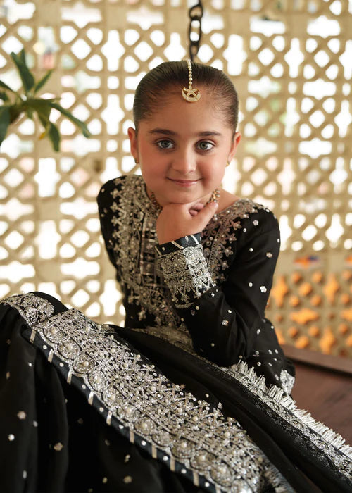 Hassens 3Pc Embraided Chiffon Kids Suit Mahpara Kids gulbuy.com